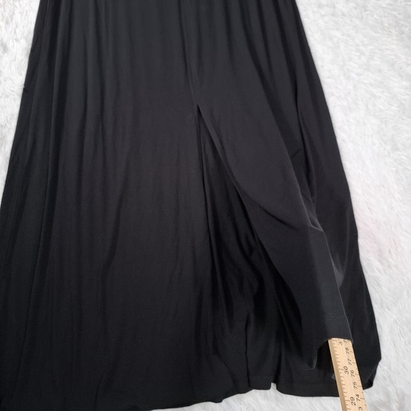 NWT NY&CO New York & Company Black Maxi Skirt Front Slit Stretch Soft Size Large - Picture 4 of 15